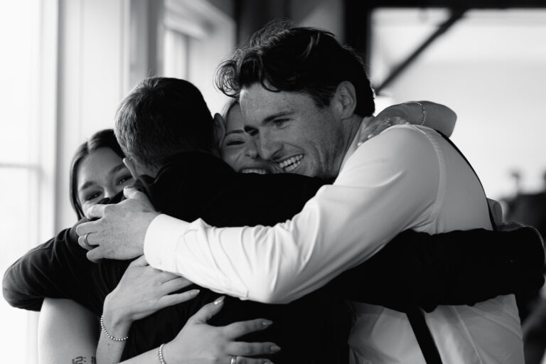 hug after wedding toast