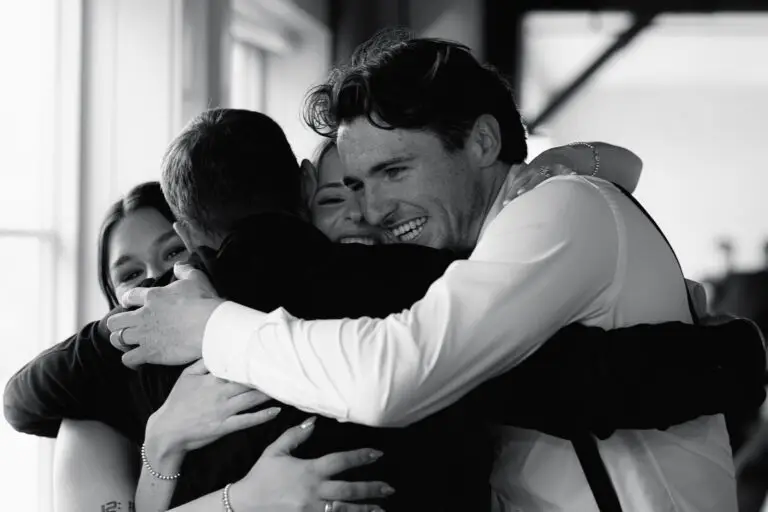 hug after wedding toast