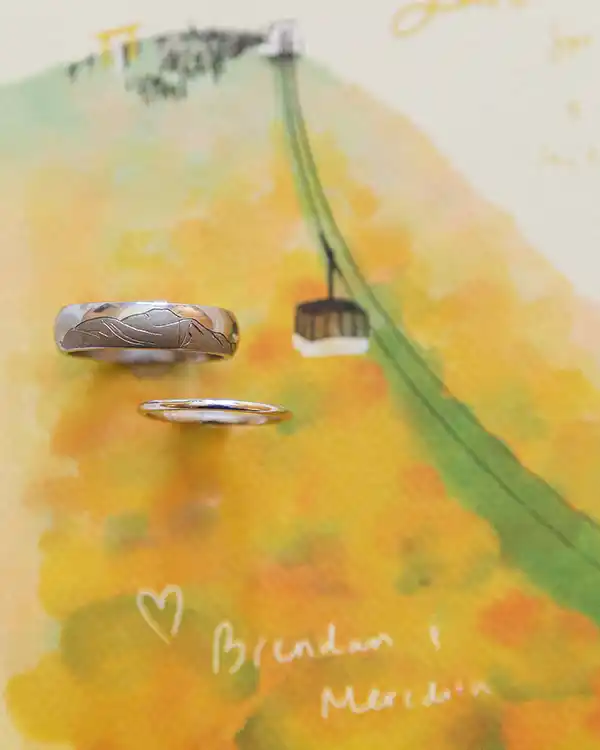 Custom rings by Iron Point Jewelry Jay Peak Resort Wedding