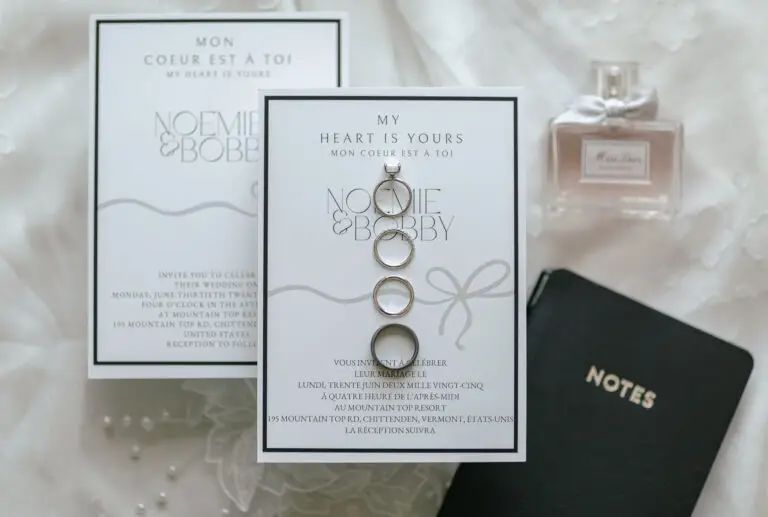 an invitations suite for a wedding at the Mountain Top Resort, Vermont