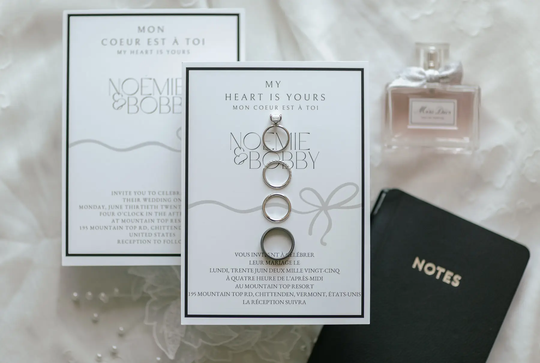an invitations suite for a wedding at the Mountain Top Resort, Vermont
