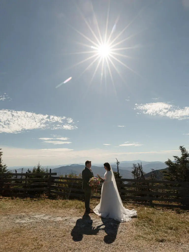 A couple exchanges their vows on the summit of Jay Peak