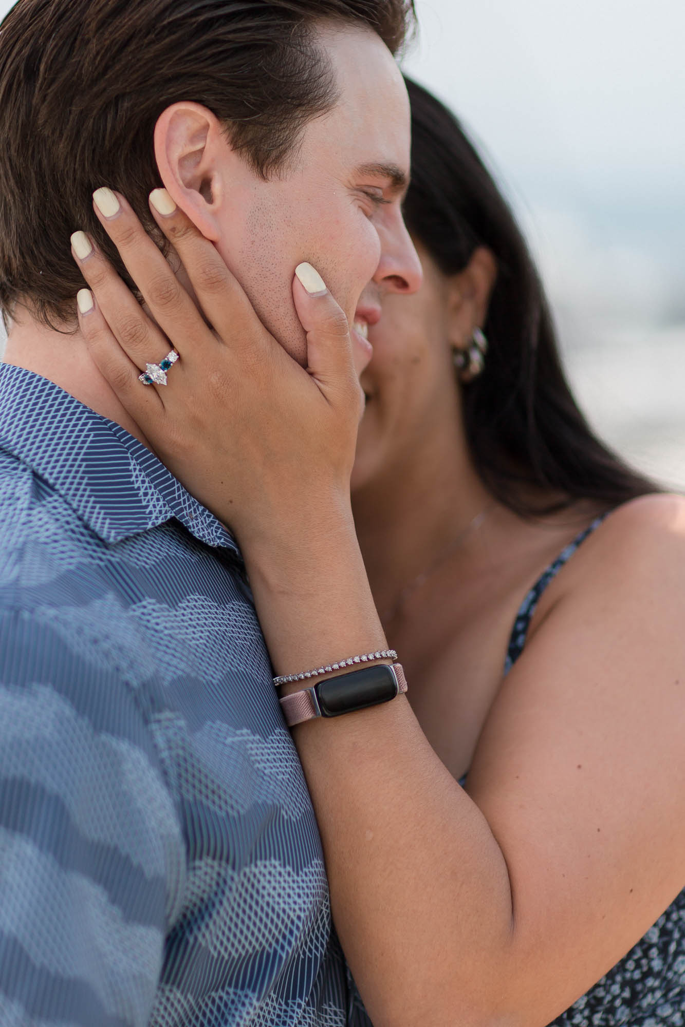 A detail of the engagement ring.