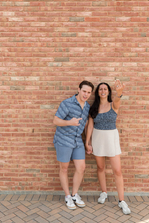 That "just engaged" feeling as the couple celebrates