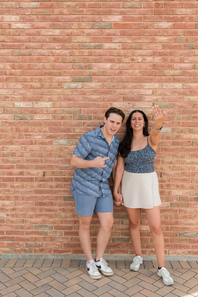 That "just engaged" feeling as the couple celebrates